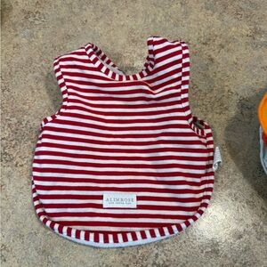 Red and White Striped Alimrose Baby Bib